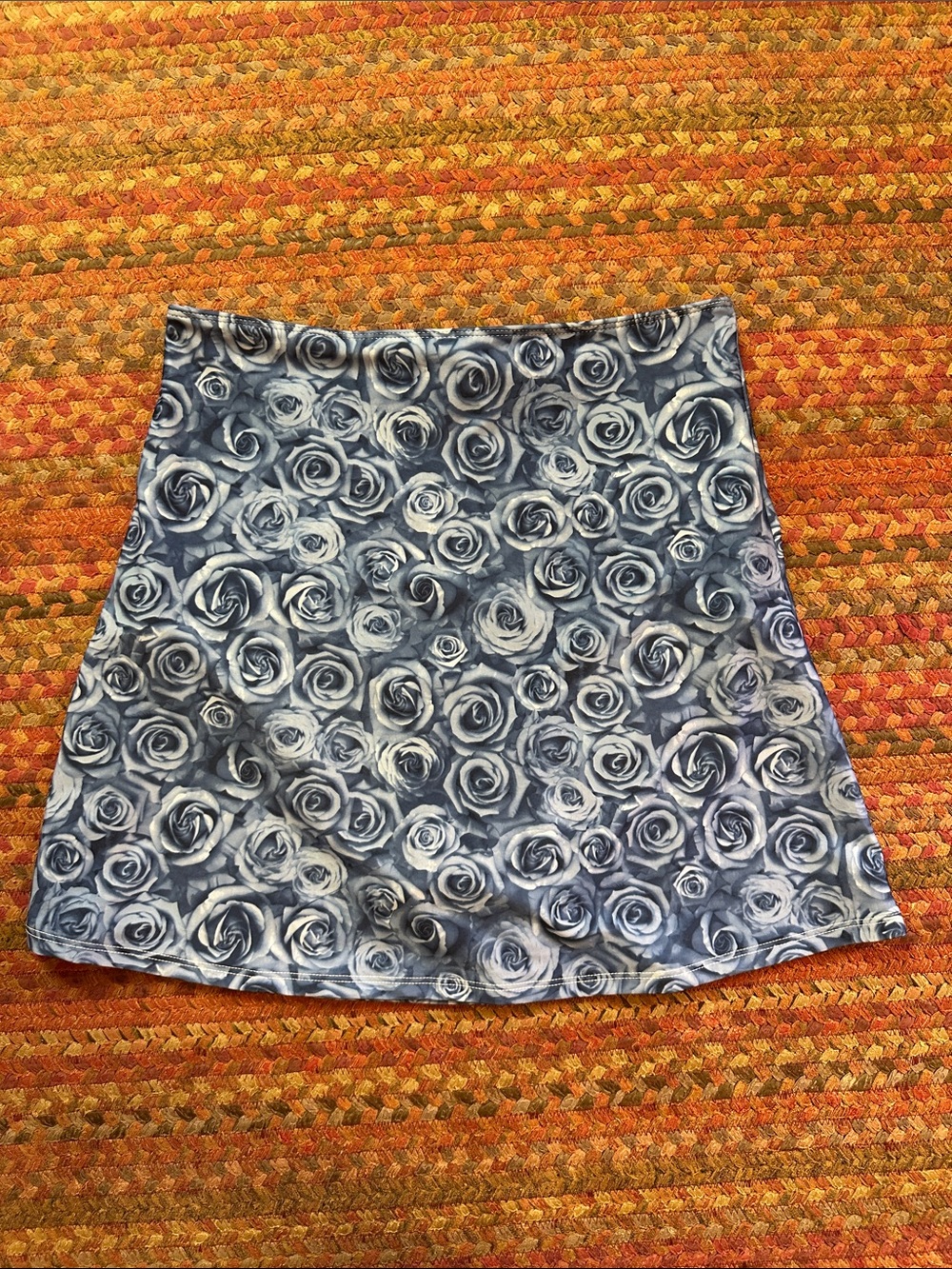 KORTNI JEANE BLUE ROSE PRINT HIGH RISE SWIM SKIRT SKORT